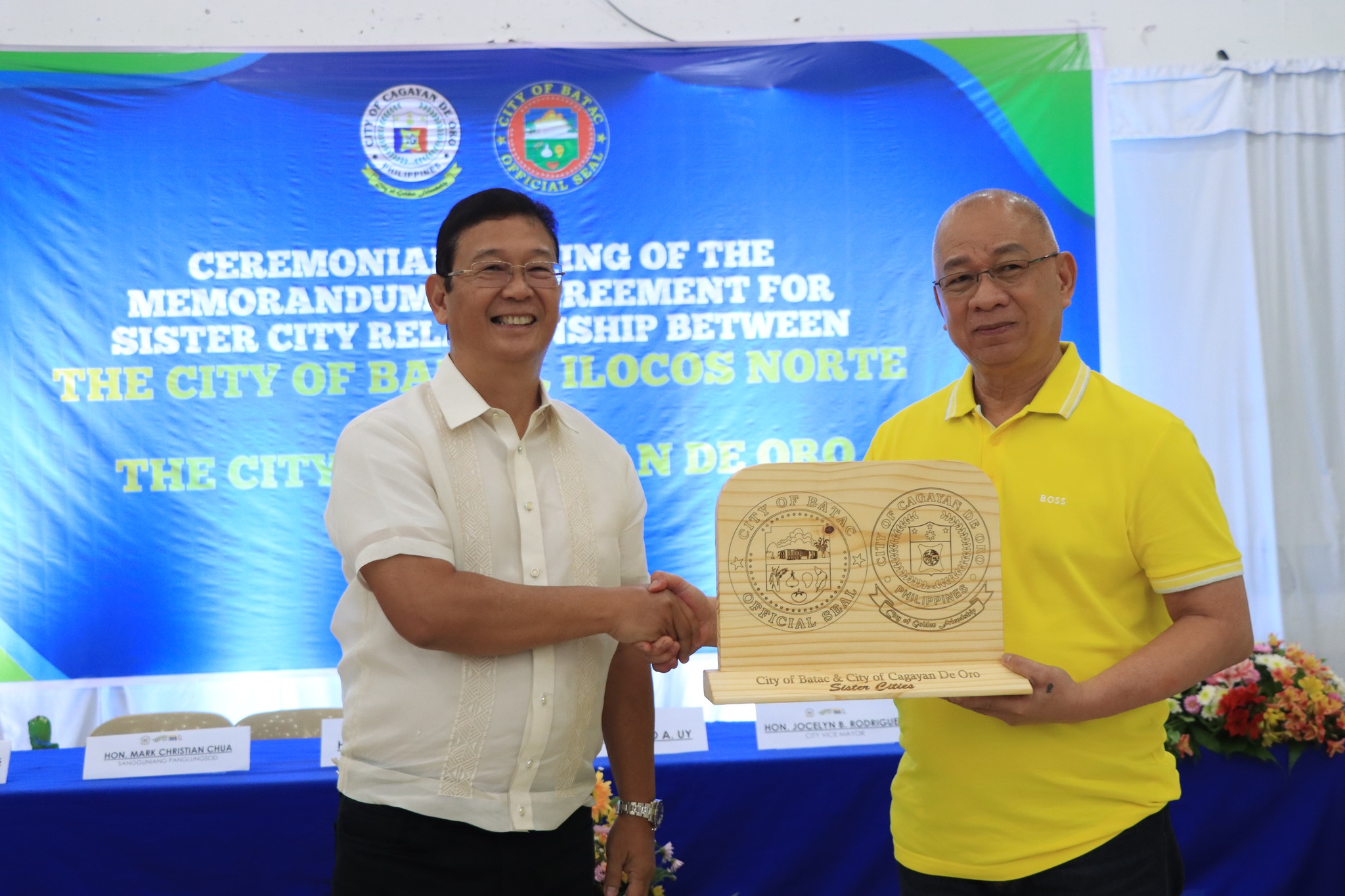 BATAC AND CAGAYAN DE ORO FORMALLY FORGE SISTER CITY RELATIONS